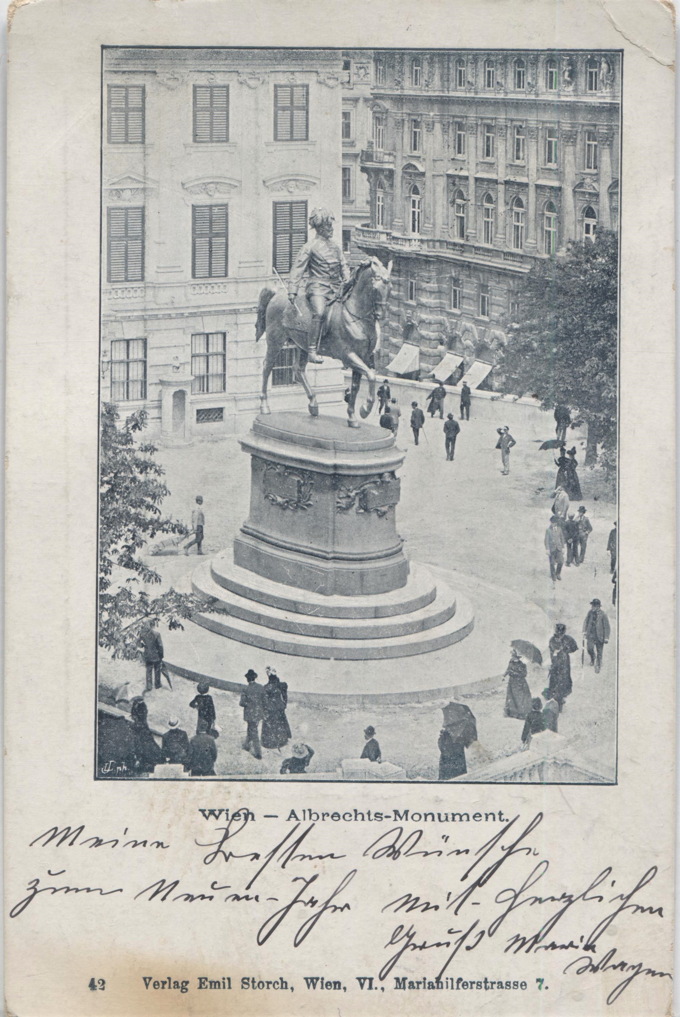 Das Albrechtsdenkmal aus Sicht des Jahres 1900