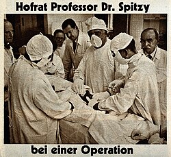 Hans Spitzy performing a surgical operation. Process print, Wellcome V0028869.jpg
