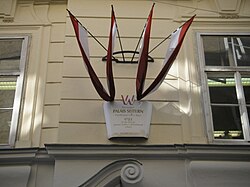 Tafel der Aktion „Wien – Eine Stadt stellt sich vor“ an Bäckerstraße 8