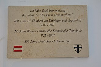 Gedenktafel: 800 Jahre Elisabeth von Thüringen