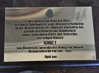 Gedenktafel für Kaiser Karl I.