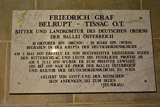 Gedenktafel: Friedrich Belrupt-Tissac