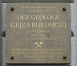 1030 Hansalgasse 3 - Gejza Bukowski von Stolzenburg-Gedenktafel IMG 5344-2.jpg