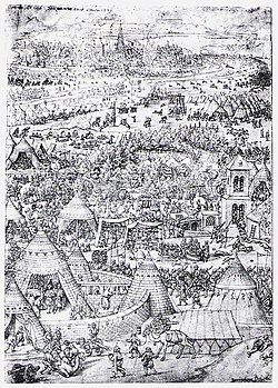 Abbildung: Erste Wiener Türkenbelagerung, zeitgenössische Darstellung von Bartholomäus Beham (1502-1540) (aus: WikiCommons)